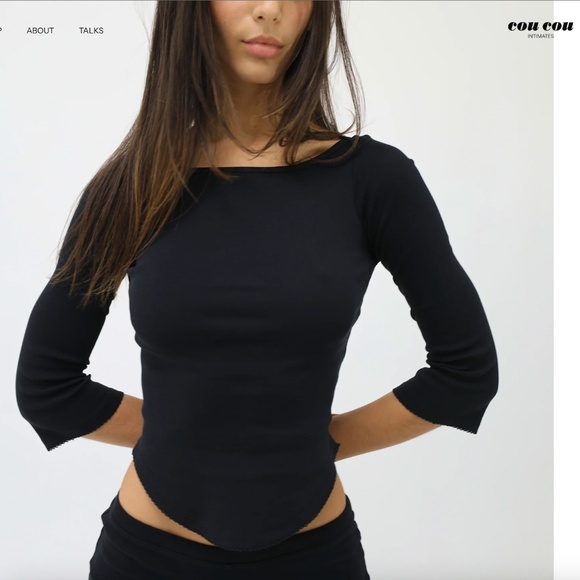 *new with tags* cou cou intimates rina top - black, size XS - Picture 1 of 3